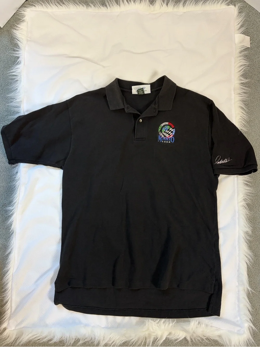 Vintage 1994 Mario Andretti Arrivederci Racing Speedgear Polo XL USA Indycar